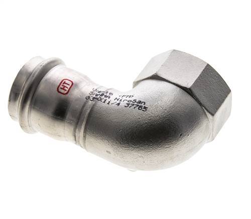 90-Grad-Winkel-Pressfitting - 35 mm Innengewinde & Rp 1-1/4'' Innengewinde - Edelstahl