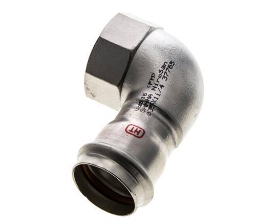 90-Grad-Winkel-Pressfitting - 35 mm Innengewinde & Rp 1-1/4'' Innengewinde - Edelstahl
