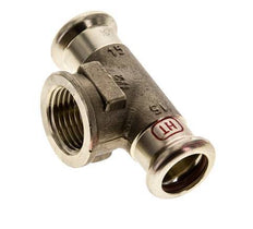 Tee Press Fitting - 15mm Female & Rp 1/2'' Female - Copper alloy
