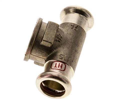 Tee Press Fitting - 15mm Female & Rp 1/2'' Female - Copper alloy