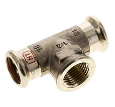 T-Pressfitting - 18mm Innengewinde & Rp 1/2'' Innengewinde - Kupferlegierung