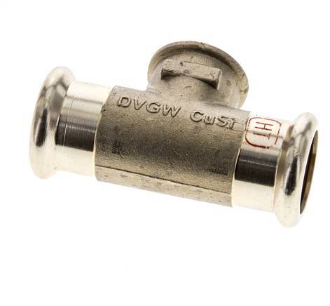 T-Pressfitting - 22mm Innengewinde & Rp 1/2'' Innengewinde - Kupferlegierung