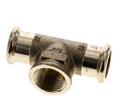 T-Pressfitting - 22mm Innengewinde & Rp 3/4'' Innengewinde - Kupferlegierung