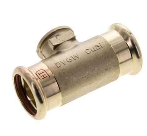 Tee Press Fitting - 28mm Female & Rp 1/2'' Female - Copper alloy
