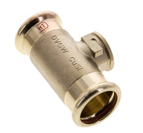Tee Press Fitting - 28mm Female & Rp 1/2'' Female - Copper alloy