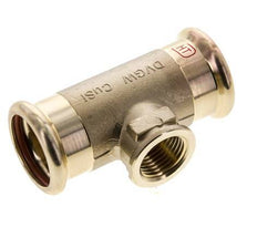 Tee Press Fitting - 28mm Female & Rp 1/2'' Female - Copper alloy