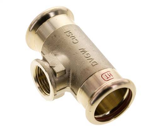 Tee Press Fitting - 28mm Female & Rp 1/2'' Female - Copper alloy