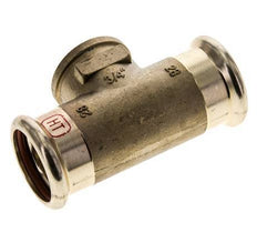 T-Pressfitting - 28mm Innengewinde & Rp 3/4'' Innengewinde - Kupferlegierung