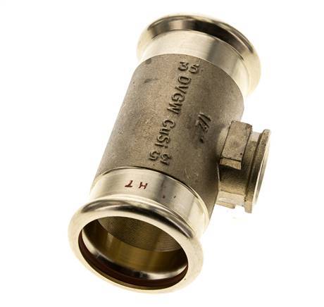 T-Pressfitting - 35mm Innengewinde & Rp 1/2'' Innengewinde - Kupferlegierung
