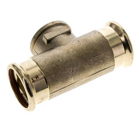 T-Pressfitting - 35mm Innengewinde & Rp 1'' Innengewinde - Kupferlegierung