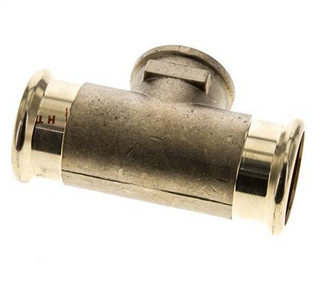 T-Pressfitting - 35mm Innengewinde & Rp 1'' Innengewinde - Kupferlegierung