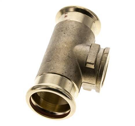 T-Pressfitting - 35mm Innengewinde & Rp 1'' Innengewinde - Kupferlegierung