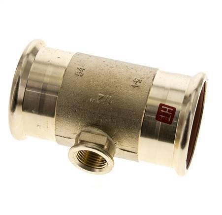T-Pressfitting - 54mm Innengewinde & Rp 1/2'' Innengewinde - Kupferlegierung