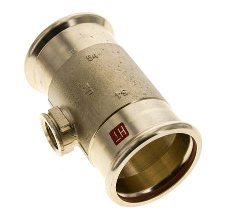 T-Pressfitting - 54mm Innengewinde & Rp 1/2'' Innengewinde - Kupferlegierung