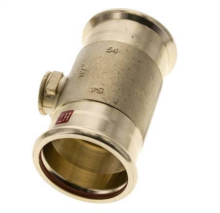 T-Pressfitting - 54mm Innengewinde & Rp 1/2'' Innengewinde - Kupferlegierung