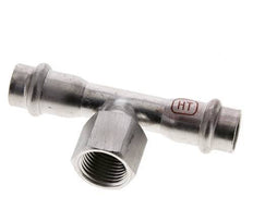 T-Pressfitting - 15mm Innengewinde & Rp 1/2'' Innengewinde - Edelstahl
