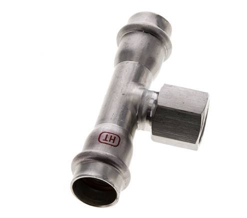 T-Pressfitting - 18mm Innengewinde & Rp 1/2'' Innengewinde - Edelstahl