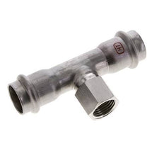 T-Pressfitting - 22mm Innengewinde & Rp 1/2'' Innengewinde - Edelstahl