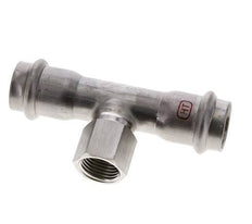 T-Pressfitting - 22mm Innengewinde & Rp 1/2'' Innengewinde - Edelstahl