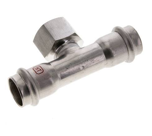 T-Pressfitting - 22mm Innengewinde & Rp 3/4'' Innengewinde - Edelstahl