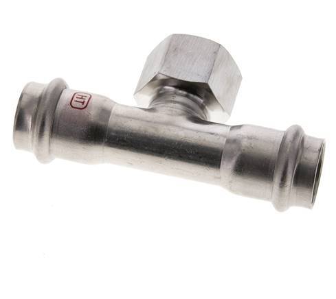 T-Pressfitting - 22mm Innengewinde & Rp 3/4'' Innengewinde - Edelstahl