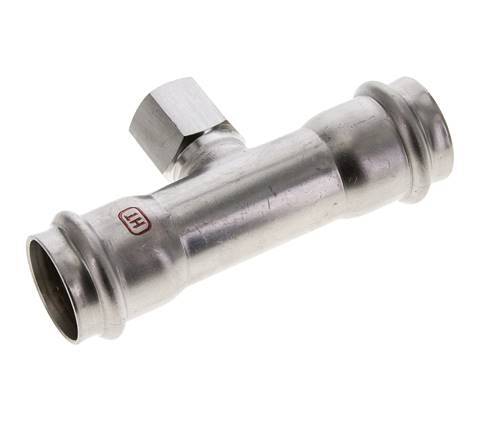 T-Pressfitting - 28mm Innengewinde & Rp 1/2'' Innengewinde - Edelstahl