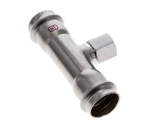 T-Pressfitting - 28mm Innengewinde & Rp 1/2'' Innengewinde - Edelstahl