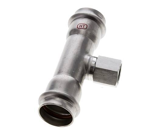 T-Pressfitting - 28mm Innengewinde & Rp 1/2'' Innengewinde - Edelstahl