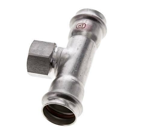 T-Pressfitting - 28mm Innengewinde & Rp 3/4'' Innengewinde - Edelstahl