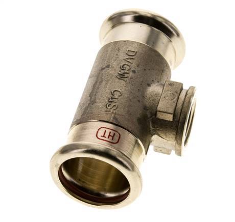 T-Pressfitting - 35mm Innengewinde & Rp 1/2'' Innengewinde - Edelstahl