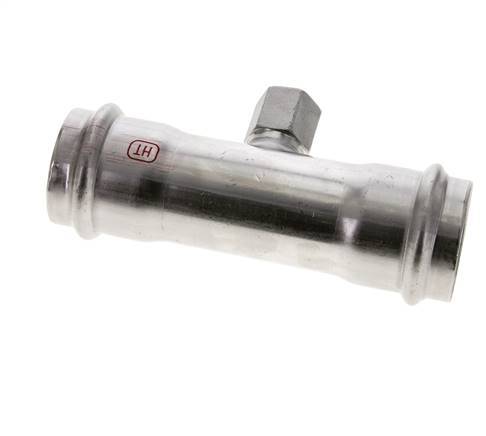 Tee Press Fitting - 42mm Female & Rp 1/2'' Female - Stainless Steel