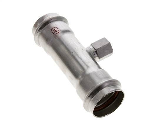 T-Pressfitting - 42mm Innengewinde & Rp 1/2'' Innengewinde - Edelstahl