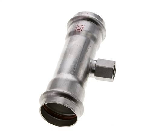 T-Pressfitting - 42mm Innengewinde & Rp 1/2'' Innengewinde - Edelstahl