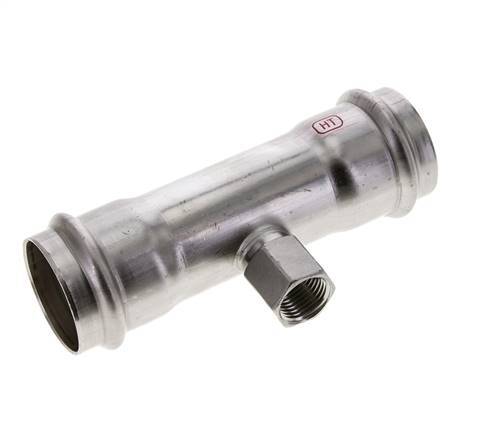 T-Pressfitting - 42mm Innengewinde & Rp 1/2'' Innengewinde - Edelstahl