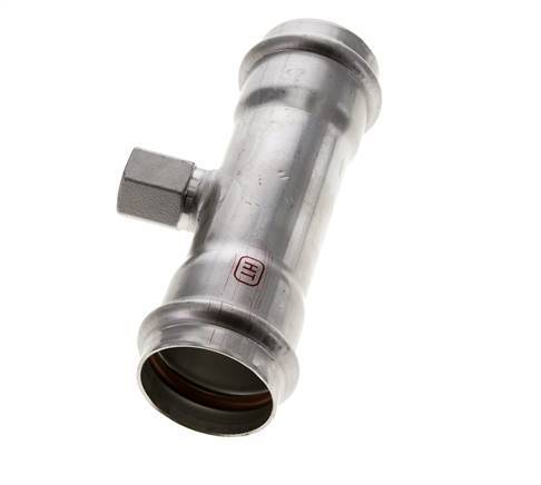 T-Pressfitting - 42mm Innengewinde & Rp 1/2'' Innengewinde - Edelstahl