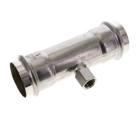 T-Pressfitting - 54mm Innengewinde & Rp 1/2'' Innengewinde - Edelstahl