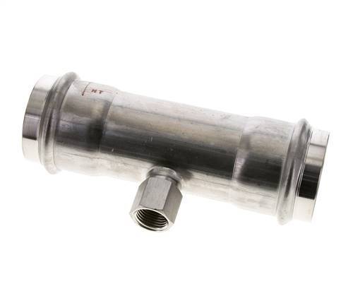 T-Pressfitting - 54mm Innengewinde & Rp 1/2'' Innengewinde - Edelstahl