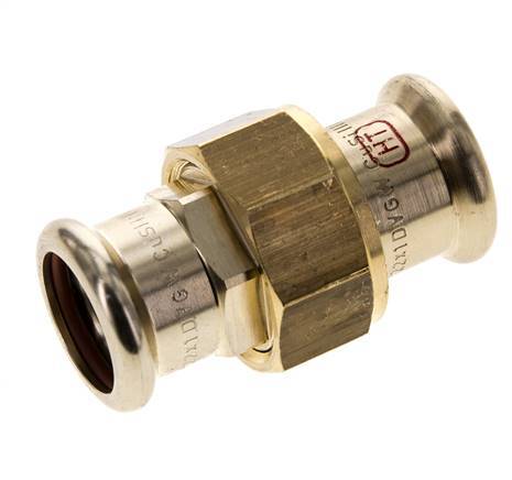 Pressverschraubung - 22mm Innengewinde - Kupferlegierung Flachdichtung
