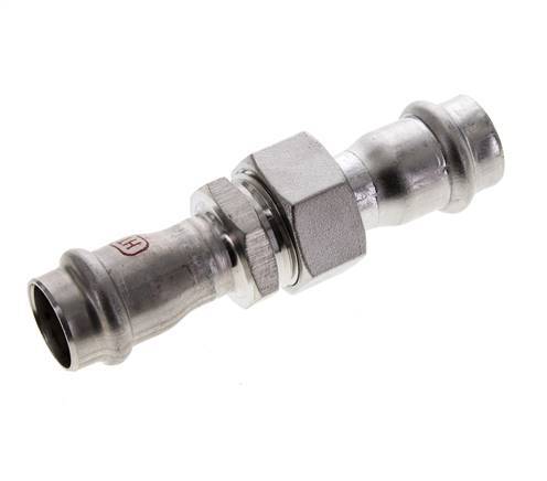 Pressverschraubung - 18 mm Innengewinde - Flachdichtung aus Edelstahl