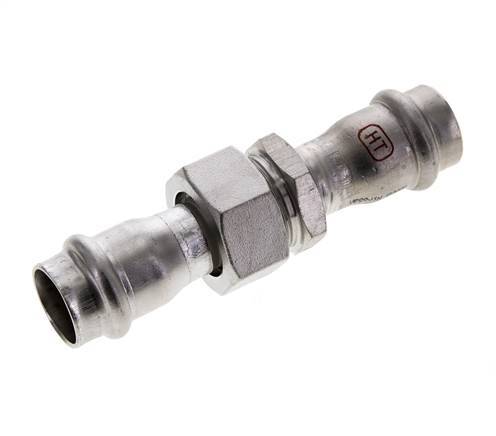 Pressverschraubung - 18 mm Innengewinde - Flachdichtung aus Edelstahl