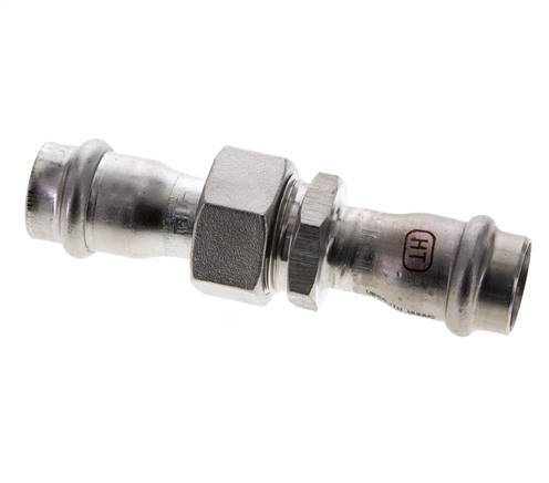 Pressverschraubung - 18 mm Innengewinde - Flachdichtung aus Edelstahl