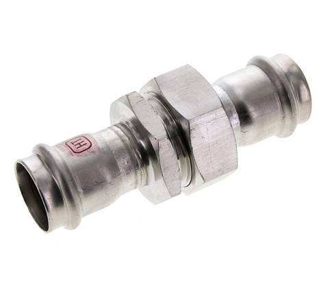 Pressverschraubung - 28 mm Innengewinde - Flachdichtung aus Edelstahl
