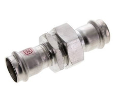 Pressverschraubung - 28 mm Innengewinde - Flachdichtung aus Edelstahl