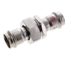 Pressverschraubung - 28 mm Innengewinde - Flachdichtung aus Edelstahl
