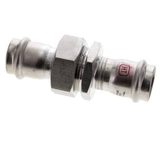 Pressverschraubung - 28 mm Innengewinde - Flachdichtung aus Edelstahl