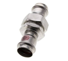 Pressverschraubung - 28 mm Innengewinde - Flachdichtung aus Edelstahl