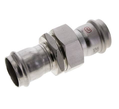 Pressverschraubung - 35 mm Innengewinde - Flachdichtung aus Edelstahl