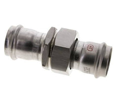 Pressverschraubung - 35 mm Innengewinde - Flachdichtung aus Edelstahl