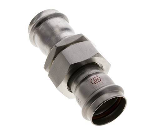 Pressverschraubung - 35 mm Innengewinde - Flachdichtung aus Edelstahl