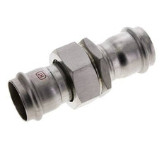 Pressverschraubung - 35 mm Innengewinde - Flachdichtung aus Edelstahl